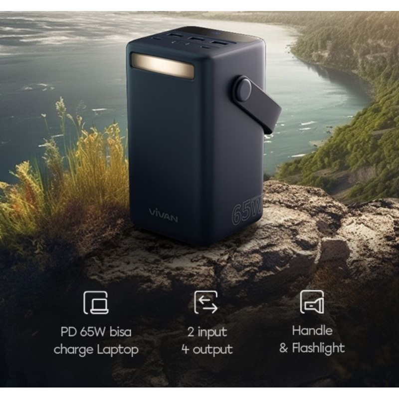 [ELECTROPICALLY] Powebank 50000mAh Vivan VPB-B50 Out 65W charger Laptop Hp dll Original VPB B50