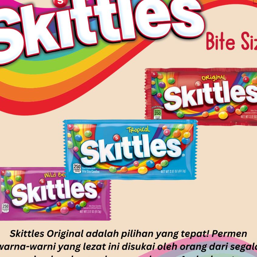 

Skittles Bite Size Candies 61G Permen Rasa Buah-Buahan 1 Pcs