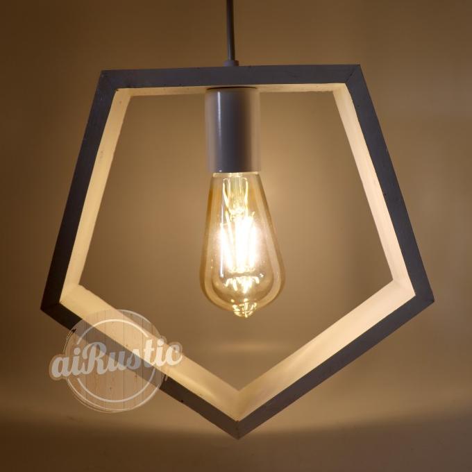 kap lampu gantung rustic komplit jati belanda minimalis dekorasi cafe