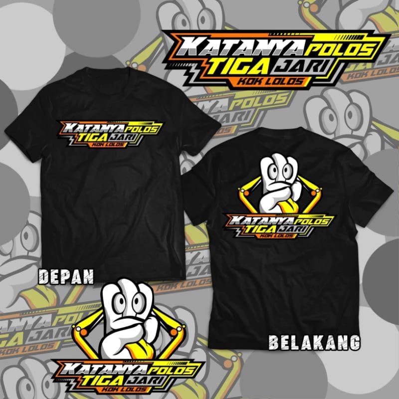 KAOS DISTRO KATANYA POLOS TIGA JARI LOLOS