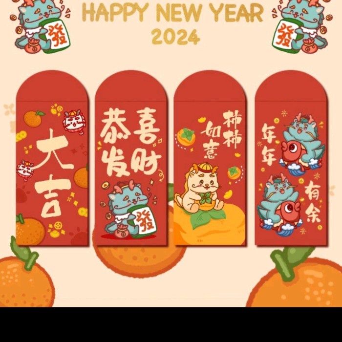 

New! 0#2403 Angpao dragon series imlek 2024 naga lucu unik / Angpau dragon Limited