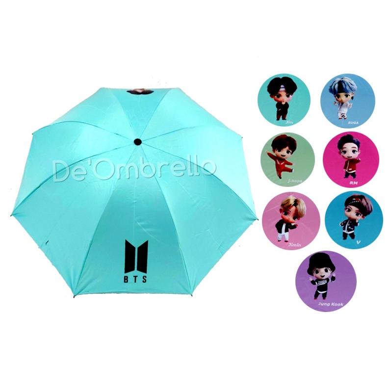 Promo Payung Lipat 4 Fancy Motif BTS TINY TAN BT21 Anti UV Nagoya RM JIN SUGA JHOPE JIMIN V JUNGKOOK