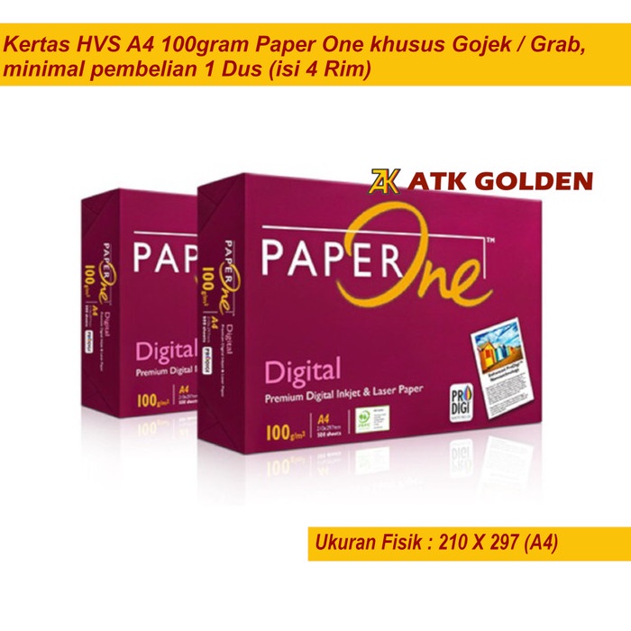 

Terbaru Kertas Hvs A4 100Gr Paper One Khusus Gojek/Grab Promo Terlaris