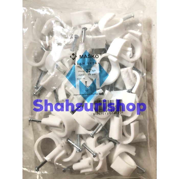 

KLEM KABEL 22 MM BISA UNTUK PIPA 1/2 INCH MERK MASKO PAKU BETON
