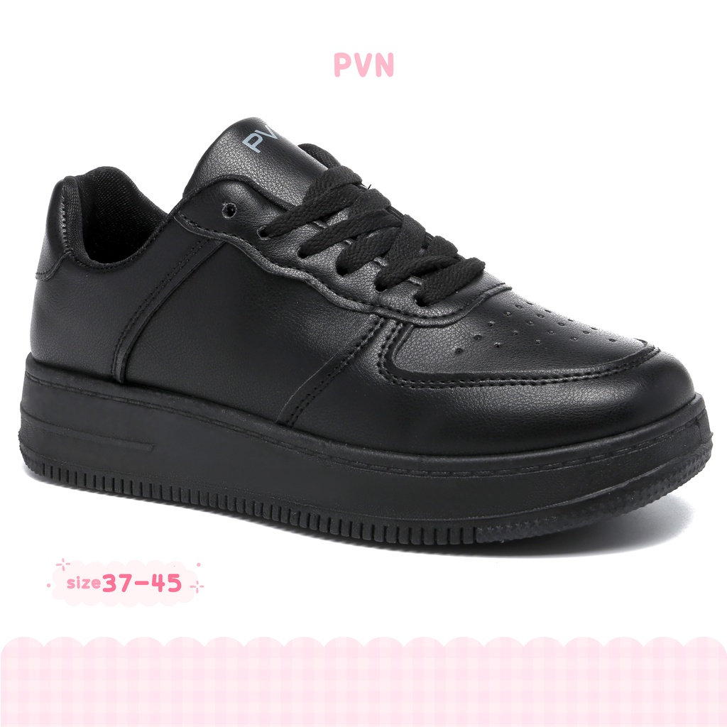 PVN Hana Sepatu Sekolah Hitam Sneakers Wanita Sport Shoes Black 333