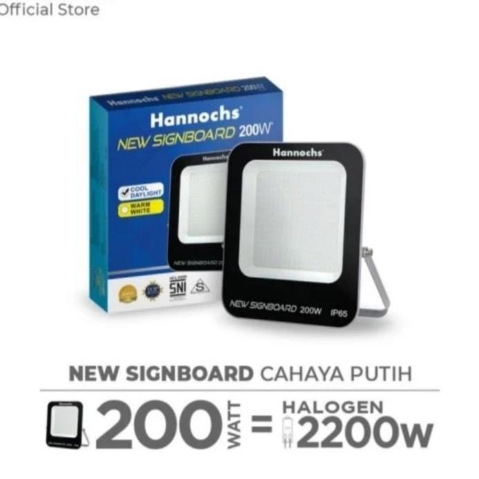 Led Sorot Hannochs New Signboard 100W 150W 200W - Lampu Sorot Flood Light Hannochs Sign Board