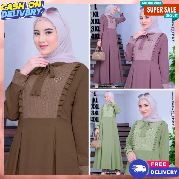 Gamis Wanita Syar'I Ghamus Remaja Premium Bju Hamis Terbaru 2024 Dress Gamia Elegan Pakaian Muslim C