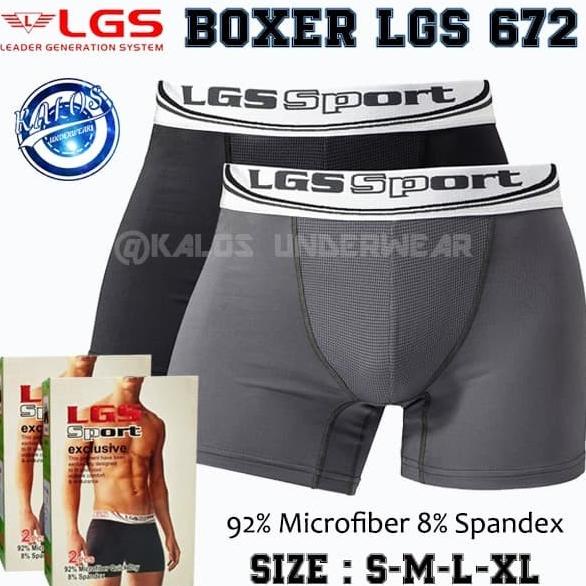 Celana Dalam Boxer Pria LGS Sport LGS 672 Microfiber Isi 2