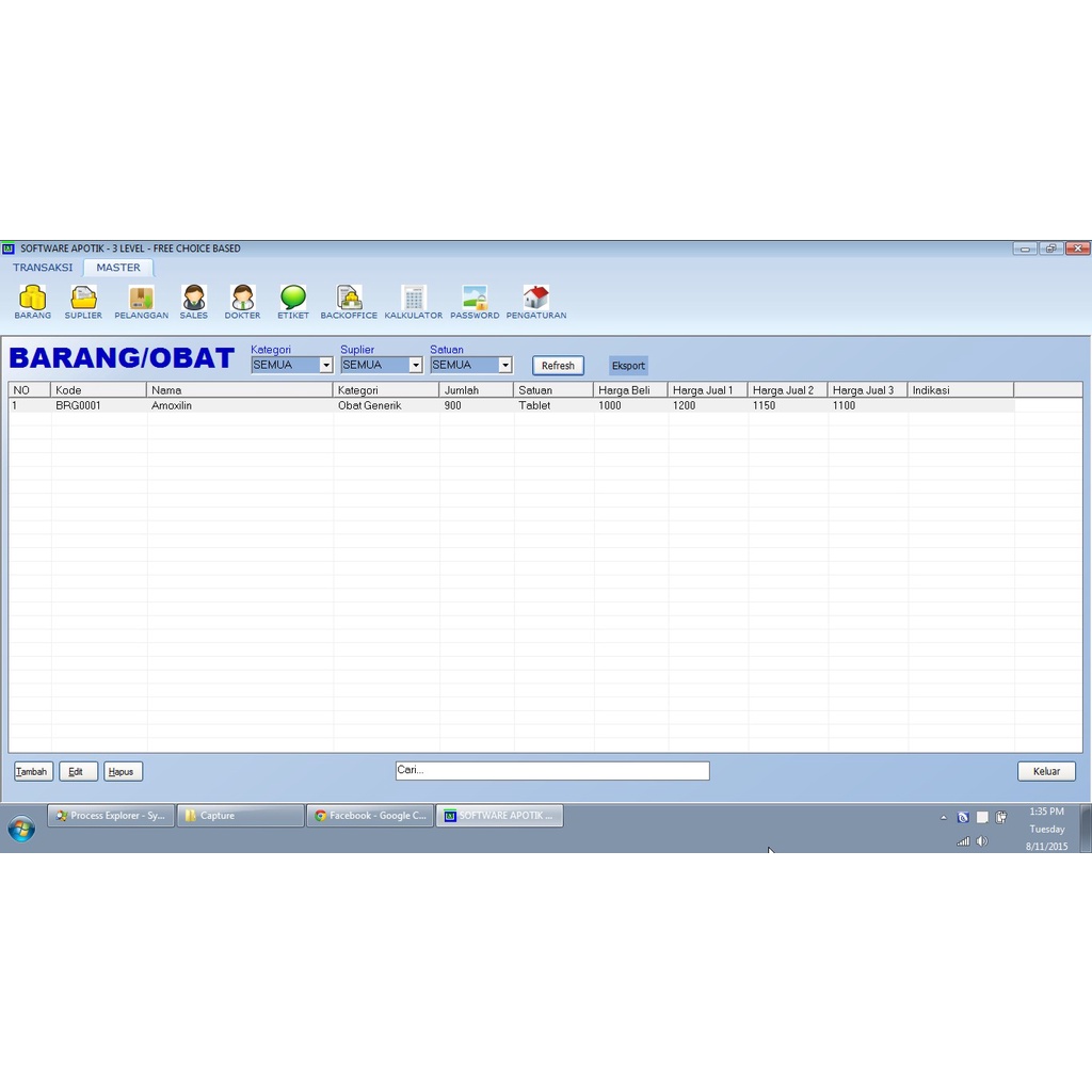 SOFTWARE APOTIK, PROGRAM APOTIK, APLIKASI APOTIK (ASA3F)