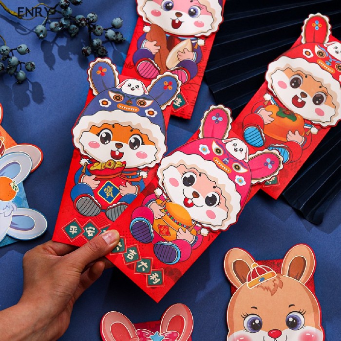 

New! En 4Pcs / Set Amplop Angpao Tahun Baru Cina / Imlek Motif Kartun Limited