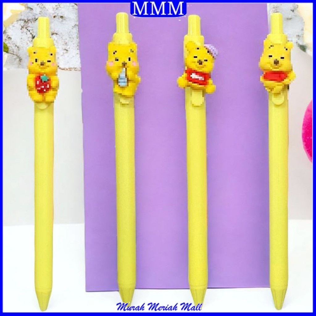 

MMM Pena Cetekan Karakter Beruang Kuning Lucu Pulpen Bear Kuning Tinta Gel Cair Hitam Motif Animasi Kartun Unik Alat Tulis Sekolah Kantor Stationary
