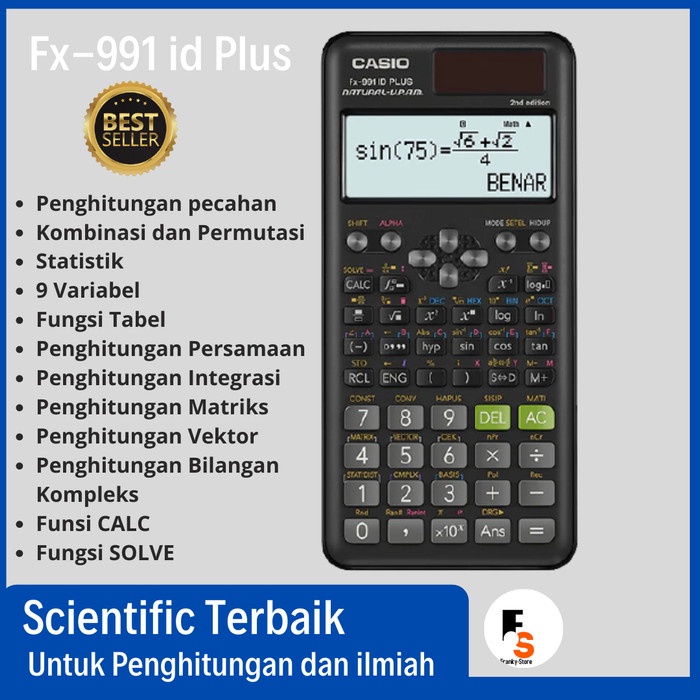 

KALKULATOR SCIENTIFIC CASIO ILMIAH ANAK SEKOLAH FX 991ID PLUS ORIGINAL TERBARU