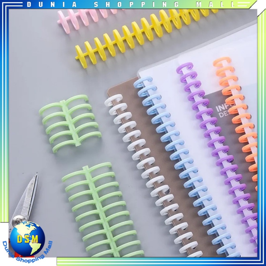 

DSM Ring Binder Plastik Spiral 30 Lubang DIY Spiral Binder Strip Lingkaran Buku Cincin Pengikat Kertas Buku Album Buku Tempel Buku Spiral A4