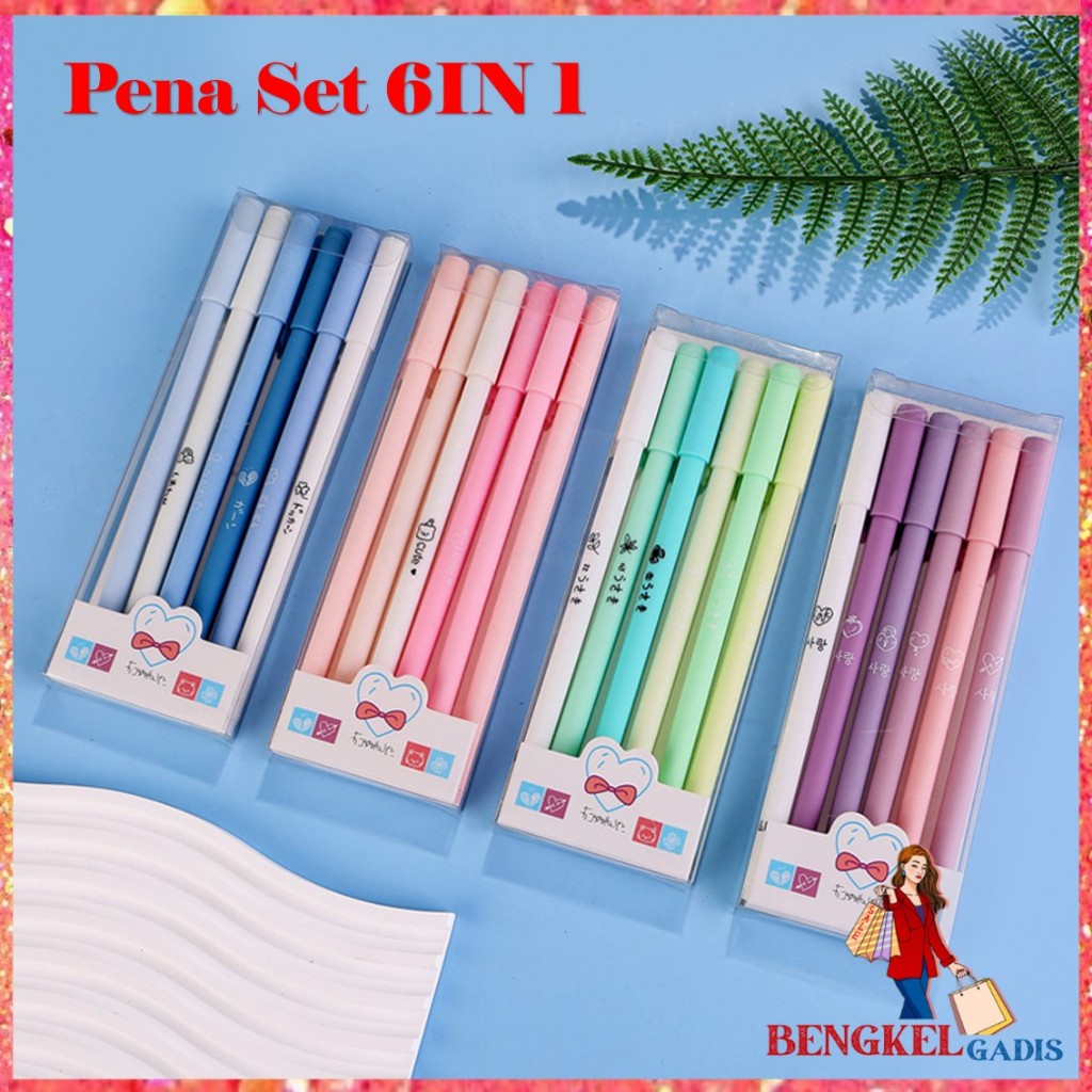 

BG 1 Set 6Pcs Pena Gel 0.5mm Warna Pastel Pen Gel Aesthetic Pulpen Gel 6 IN 1 Warna Gradasi Pena Gel Set Morandi Color Bolpoint Tinta Gel Cair 6 Pcs Journaling Pen Alat Tulis Kantor Sekolah Lucu