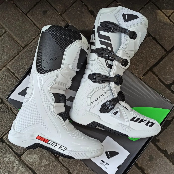 NEW SEPATU CROSS TRAIL MX ADVENTURE UFO ELEKTRON WHITE ORIGINAL TERBARU