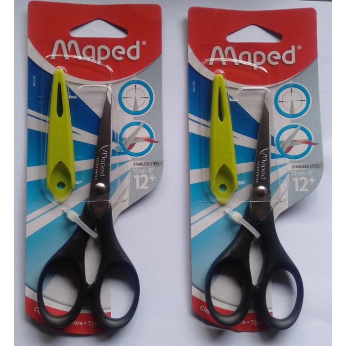 

Maped Scissors With Cap 13Cm (5") Blister / Gunting Maped 13Cm-5"(12+)