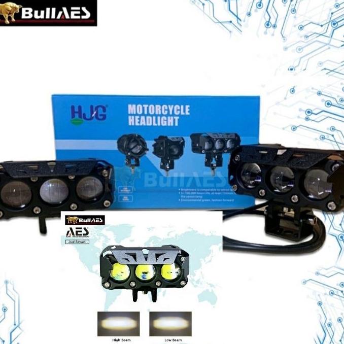 Hjg Lampu Led Sql 2 / 3 Mata 60W 60Watt High Low Laser Gun 2 Colour / Biled Foglamp 3 Mata Sql 3 Mat