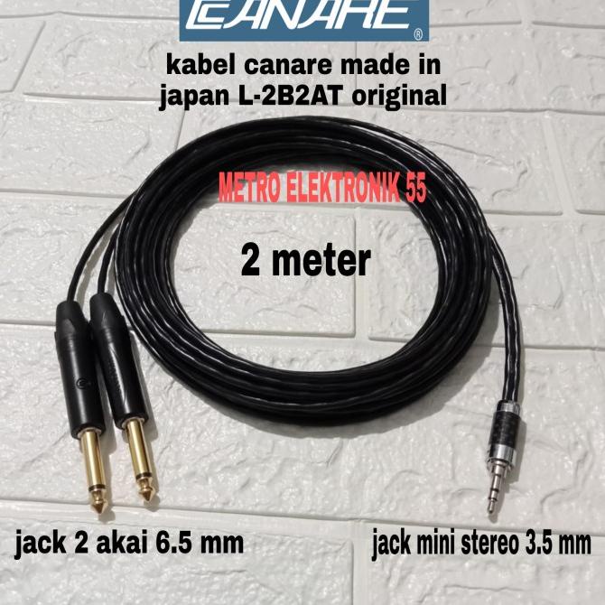 Kabel Canare Jack 2 Akai TS To Mini Stereo 3.5 mm 2 Meter Original