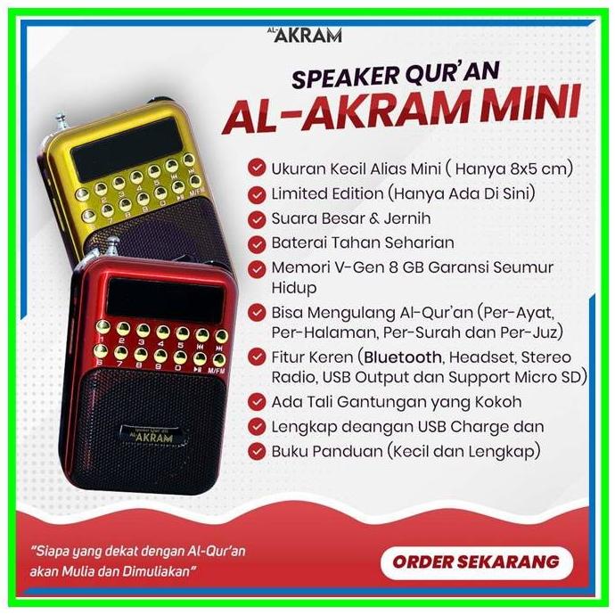 Speaker Murottal Murotal AlQuran Quran Digital 30 Juz Al-Akram Mini