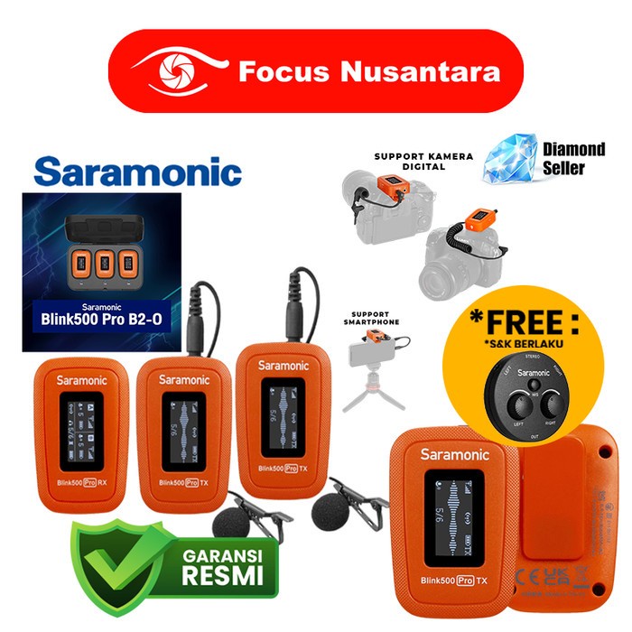 Saramonic 500 Pro B2 TX+TX+RX Wireless Lavarier Microphone for C