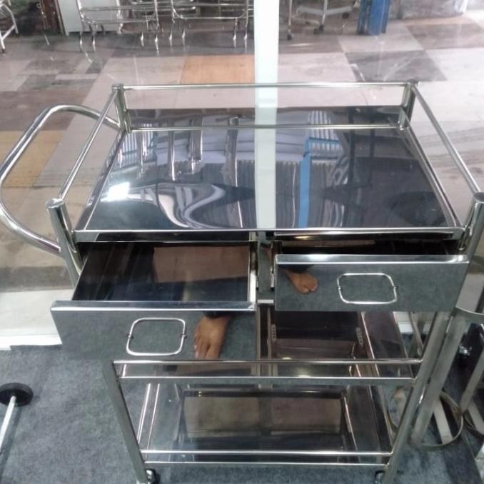 Trolley Instrument 3 Susun + 2 Laci Ss