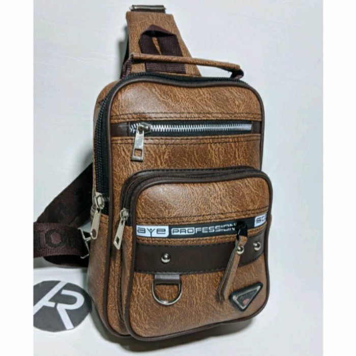 tas selempang pria trendy kulit polo - krem(K7L1) Tas Selempang Pria tas pria ransel Waistbag pria k