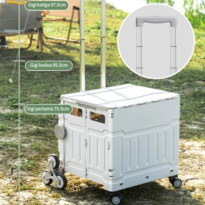 Troli Koper Keranjang Belanja Lipat Foldable Roda Fleksibel Besar