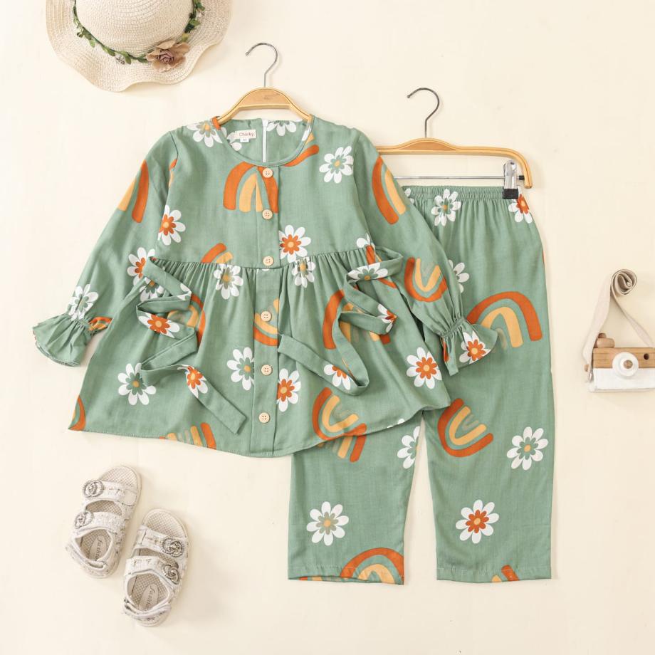 Chieky - One Set Rayon Anak/ Set Tunik Anak 1-10 Tahun/Setelan Anak Perempuan
