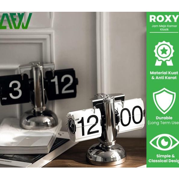 ROXY Vintage Retro Table Flip Clock Desk Jam Meja Klasik Kamar