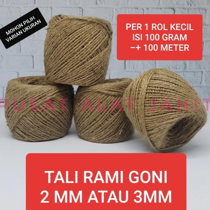 

Tali Tambang Karung Goni Rami Burlap Jute 2Mm Atau 3Mm Per 1 Rol Kecil