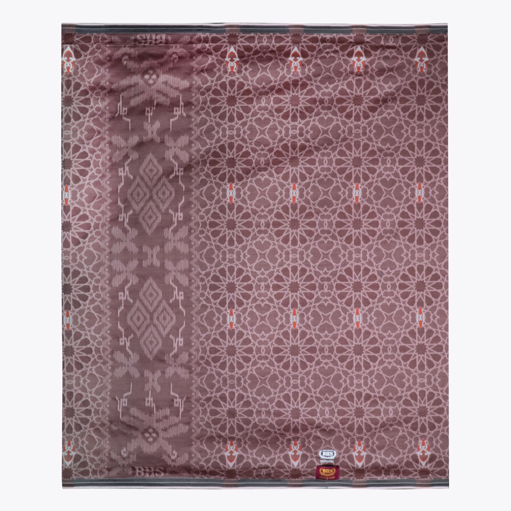 Sarung BHS Excellent Gold Motif Jacquard Songket Merah Maroon
