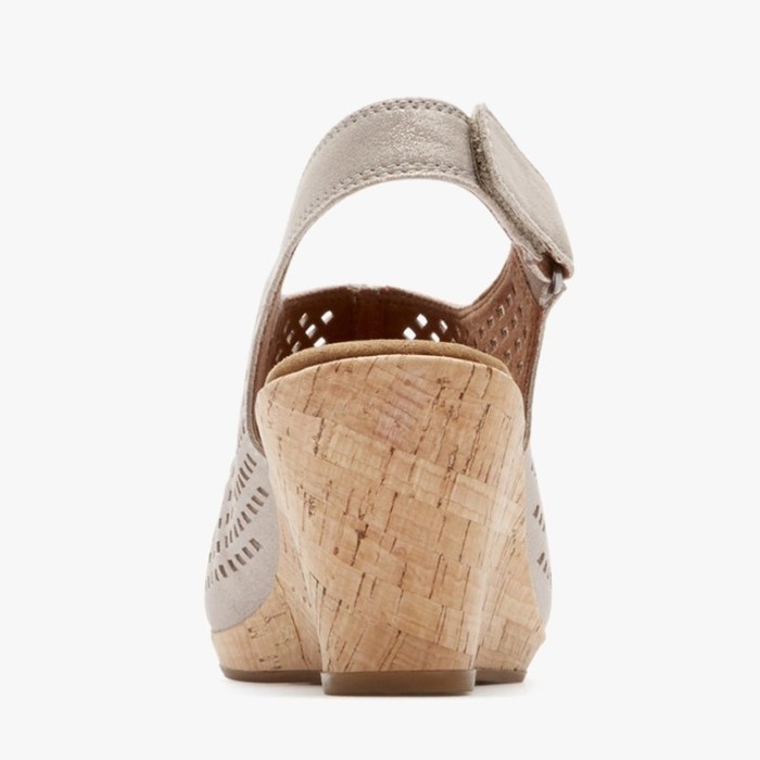 Rockport Briah Perf Sling Leather Sandal Wedges Wanita