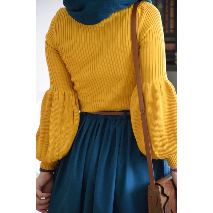 [AMAZED PEOPLE] atasan rajut wanita lengan balon/sweater rajut wanita/baju rajut/inner rajut/ootd