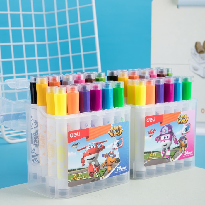 

Deli Stamp Felt Pen/Spidol Stempel/Cap 12-24 Warna