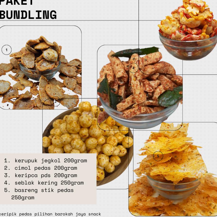 

Makanan Ringan Keripik & Kerupuk Pedas Paket Bundling