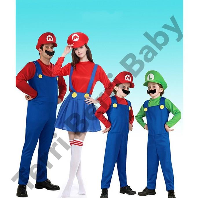 KOSTUM BAJU SUPER MARIO BROS BROSS LUI COSPLAY ANAK DEWASA MARIO BROS