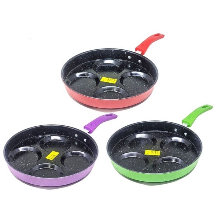 Ready stock] Fry Pan 4 Lubang 26cm Enamel Warna