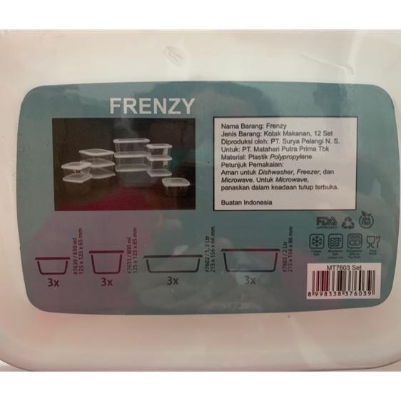 Frenzy Food Container Putih / Kotak Makan Plastik / Wadah Kulkas