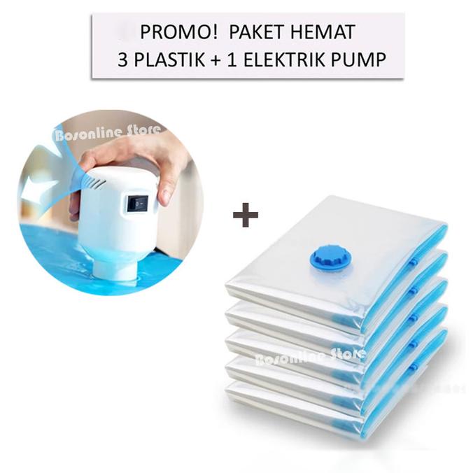 Plastik Vacum Baju Vaccum Vakum Bag Travel Packing Pakaian Traveling