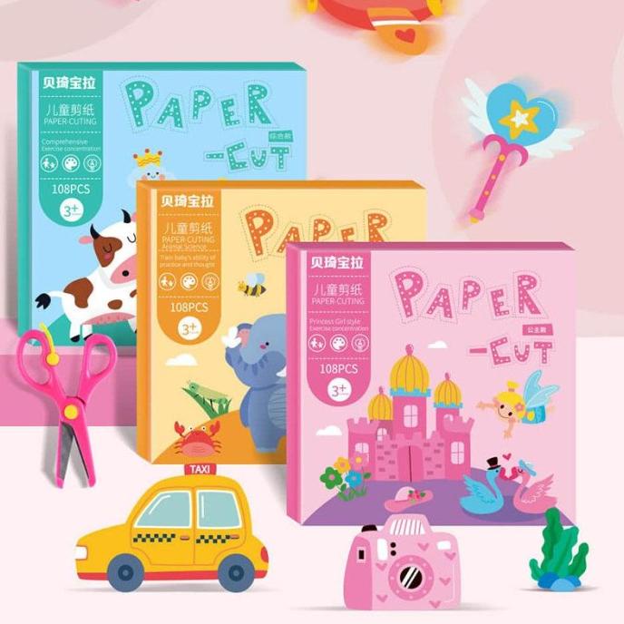 

Mainan Edukasi Anak Paper Cut Belajar Menggunting Kertas Origami