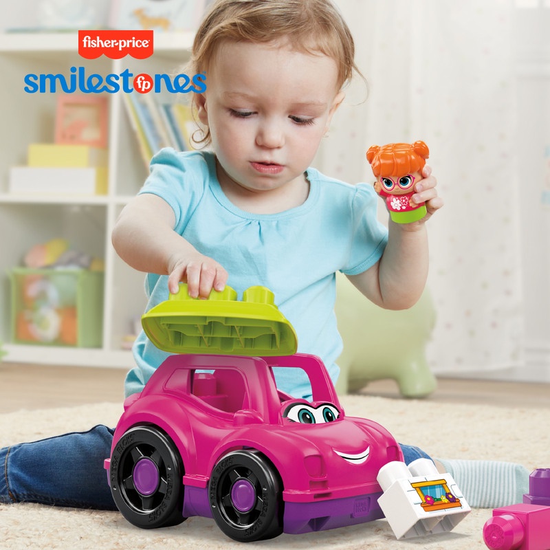 Mega Bloks Catie Convertible Pink Car - Mainan Balok Anak