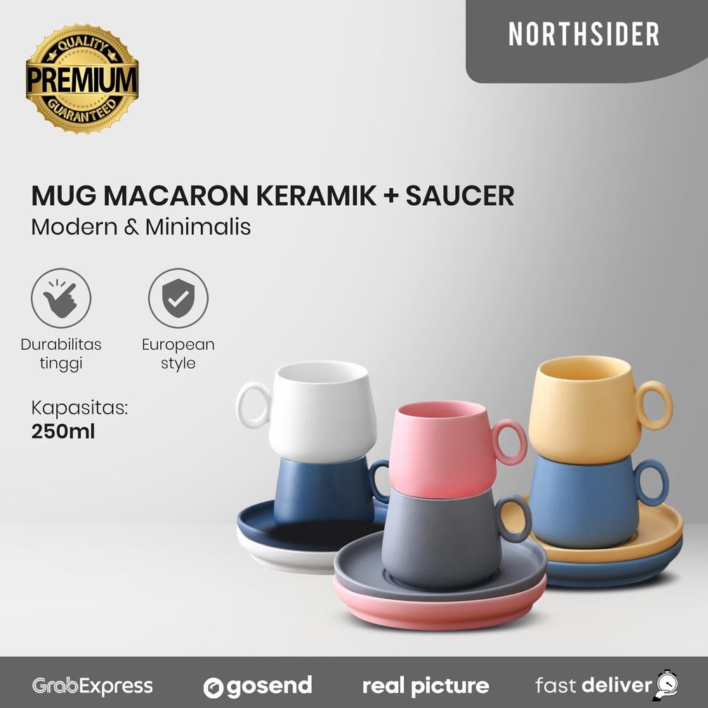 SOLEED Cangkir keramik kopi teh 300ML nordic ceramic mug with saucer