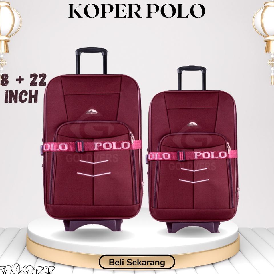 Koper Kain Set 18+22 Inch Polo Ukuran Bagasi -Ukuran Kabin-Tas Koper-Tas Travel-Koper -Koper Fiber-K