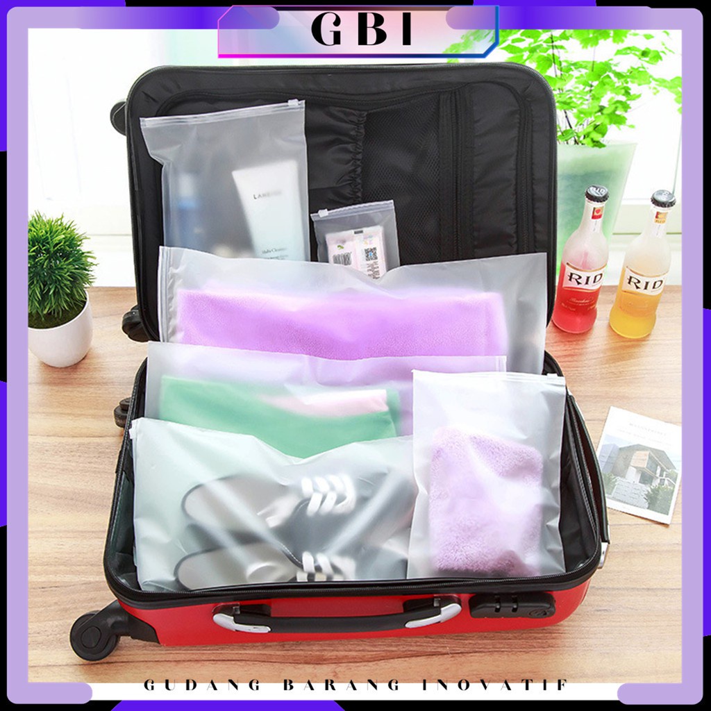 GBI Ziplock Pouch Travel Polos Zipper Storage Bag Tas Pemisah Barang Tebal