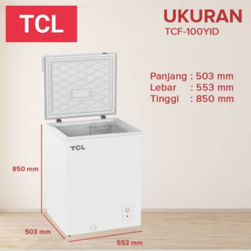 Chest Freezer TCL TCF-100YID 100 LITER LOW VOLTAGE Freezer Box TCL