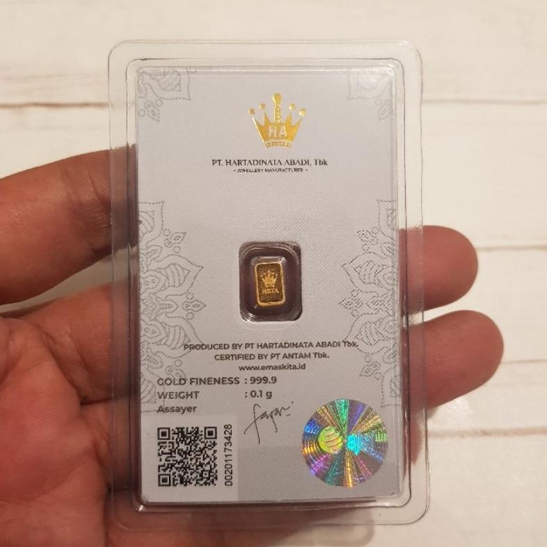 Bisa Cod Lm Logam Mulia Emas Micro Gold Antam X Hartadinata Abadi Gift Series 0,1 / 0.1 Gr Gram Idul