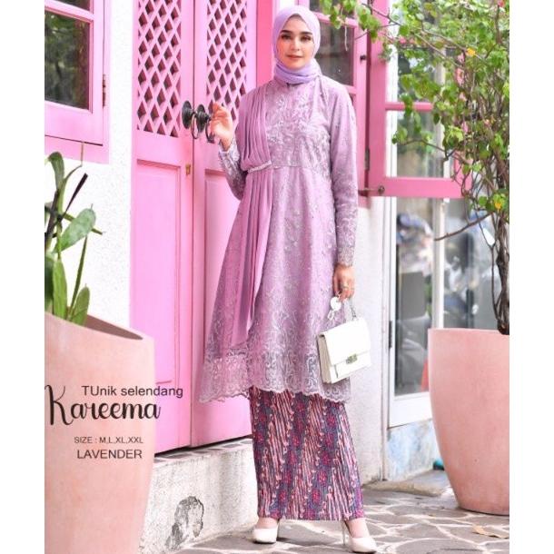 Kebaya Tunik Selendang Jumbo - Dress Pesta -Kebaya Modern (Free Hijab)