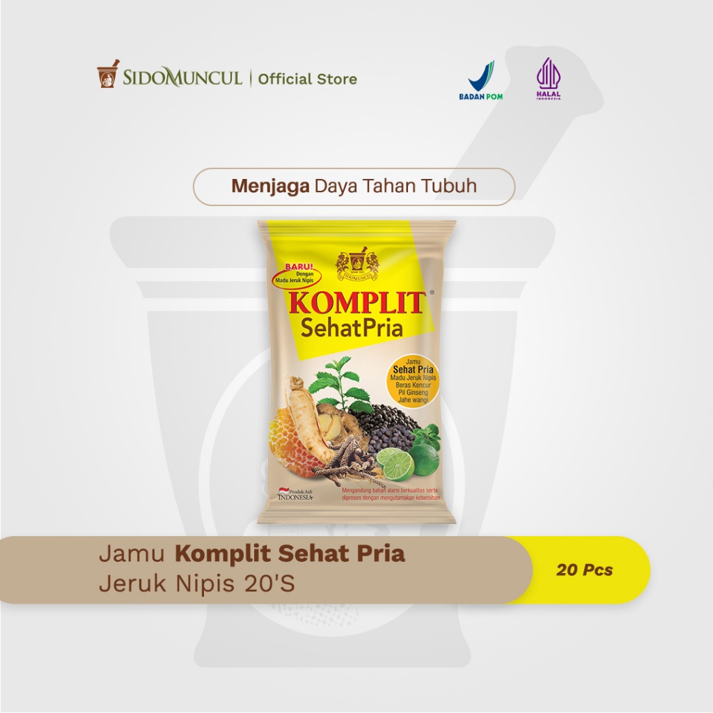 

Jamu Komplit Sehat Pria Jeruk Nipis 20's - Menjaga Daya Tahan Tubuh