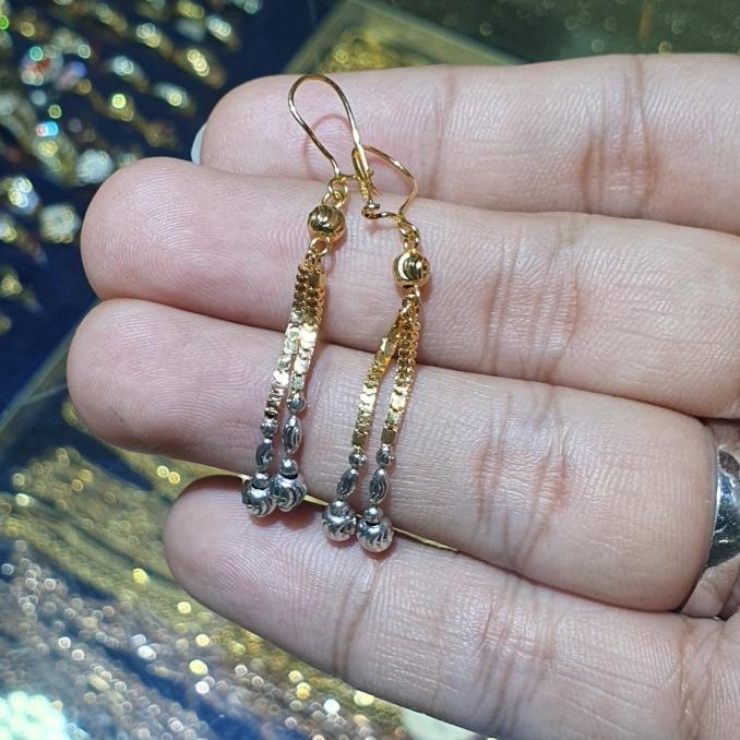 Anting Desi Panjang Italy Kombinasi Warna Emas 700 Kualitas Premium
