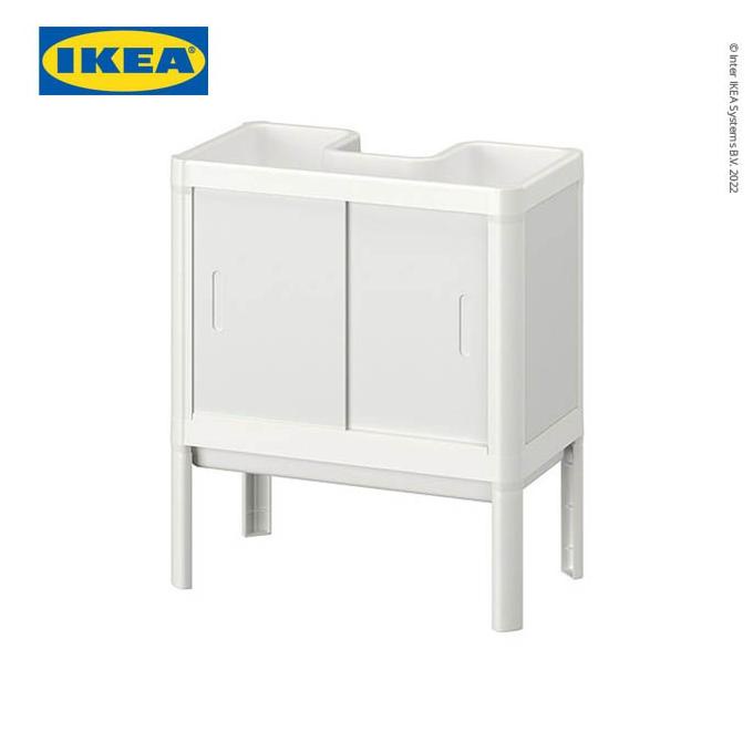 IKEA LILLTJRN Kabinet Wastafel Putih dengan Dua Pintu 44x50x25 cm